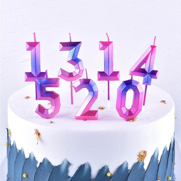 other festive & party supplies 2.8*4.3cm 0-9 number birthday candles purple kids cake er candle decoration