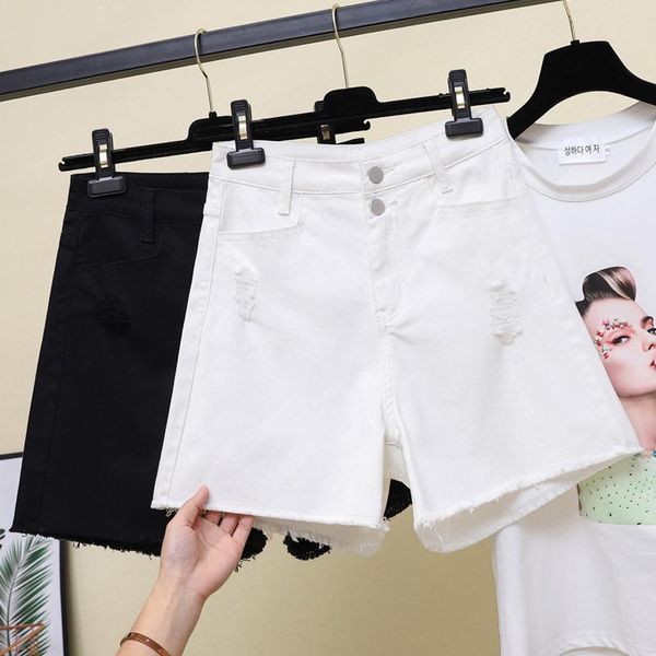 arrival casual shorts women high waist elastic denim jeans tassel plus size short women's, White;black
arrival casual shorts women high waist elastic denim jeans tassel plus size short women's, White;black