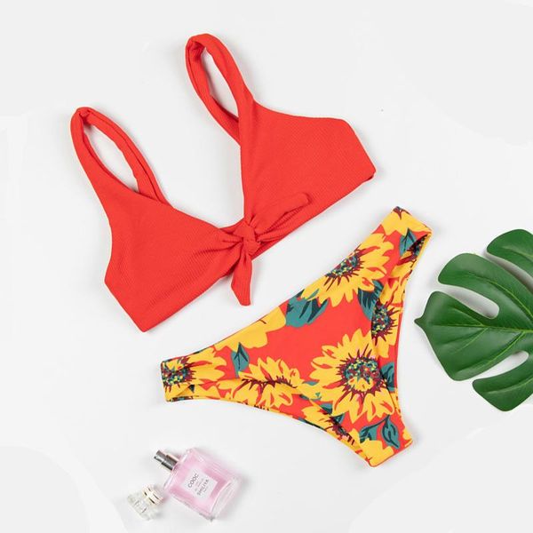 bikinis set sunflower print brazillian bikini swimsuit women bow beach swimwear female swimming knot on the chest
bikinis set sunflower print brazillian bikini swimsuit women bow beach swimwear female swimming knot on the chest