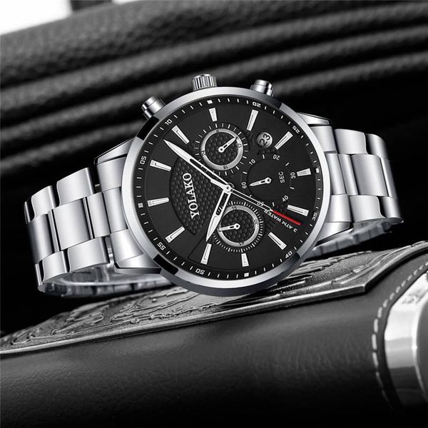 wristwatches trendy quartz men watch three eye casual business stainless mesh strap band wristwatch male gift clocks for montre homme, Slivery;brown
wristwatches trendy quartz men watch three eye casual business stainless mesh strap band wristwatch male gift clocks for montre homme, Slivery;brown
