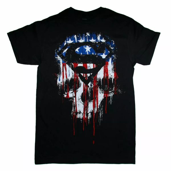 DC Comics SUPERMAN Flag Skull Drip T Shirt, White;black
DC Comics SUPERMAN Flag Skull Drip T Shirt, White;black