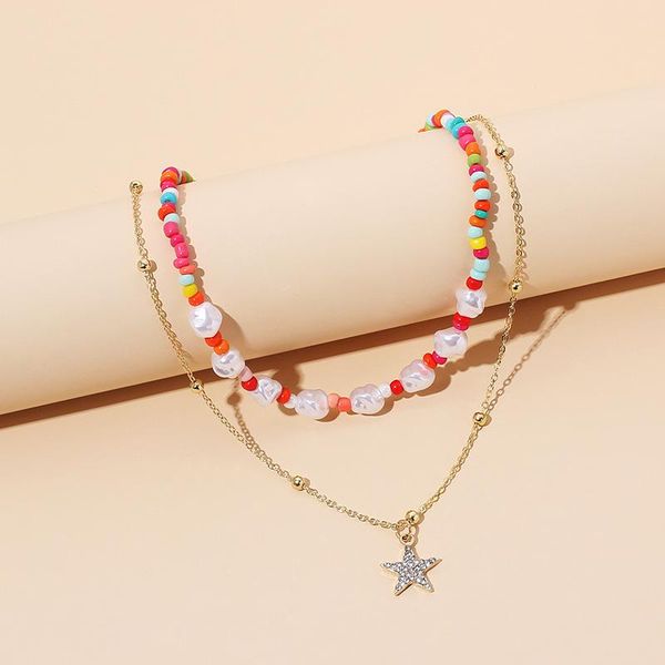 chains korean style temperament multilayer pearl necklace female fashion star rice bead clavicle chain jewelry, Silver
chains korean style temperament multilayer pearl necklace female fashion star rice bead clavicle chain jewelry, Silver