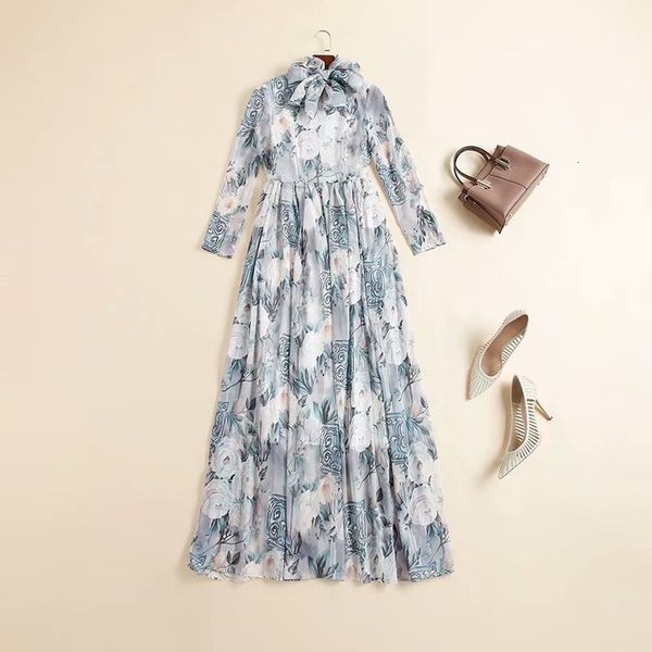 dress floor length spring summer style women bow collar vintage floral print long sleeve chiffon maxi dress, Black;gray
dress floor length spring summer style women bow collar vintage floral print long sleeve chiffon maxi dress, Black;gray