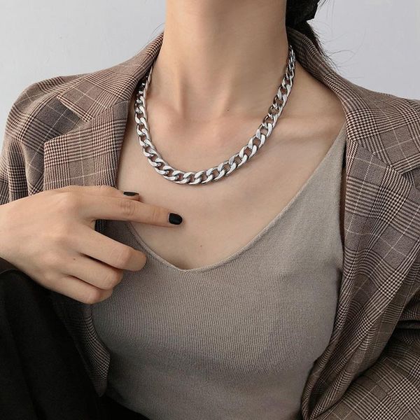 chains 3.5mm/5mm/7mm hip hop curb cuban link chain choker necklace for women men punk stainless steel jewelry, Silver
chains 3.5mm/5mm/7mm hip hop curb cuban link chain choker necklace for women men punk stainless steel jewelry, Silver