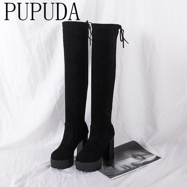 boots pupuda platform women 11.5cm high heel casual shoes female chunky knee 2021 autumn, Black
boots pupuda platform women 11.5cm high heel casual shoes female chunky knee 2021 autumn, Black