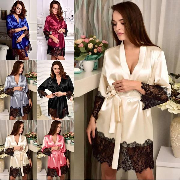 casual dresses women lace pajamas elegant silky solid color homewear fashion v-neck long sleeve lace-up patchwork arrivals, Black;gray
casual dresses women lace pajamas elegant silky solid color homewear fashion v-neck long sleeve lace-up patchwork arrivals, Black;gray