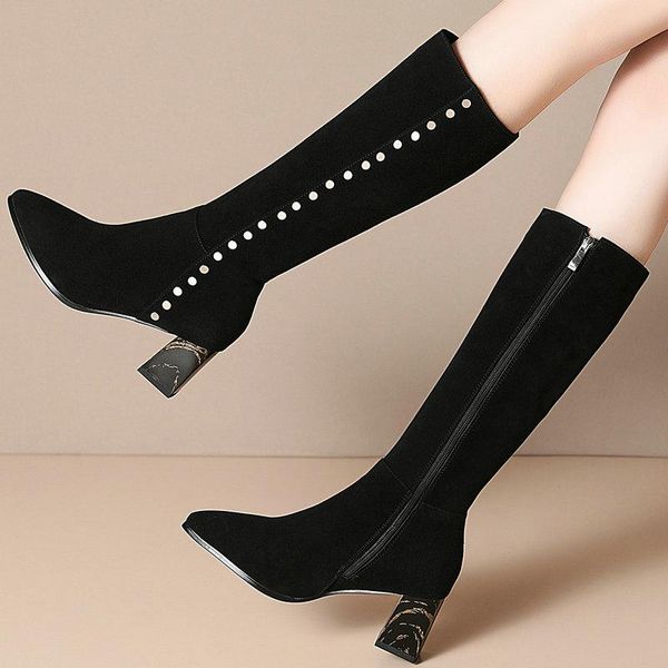 boots vintage winter women knee high suede leather heels female long prom dancing shoes woman size 41 42 43, Black
boots vintage winter women knee high suede leather heels female long prom dancing shoes woman size 41 42 43, Black