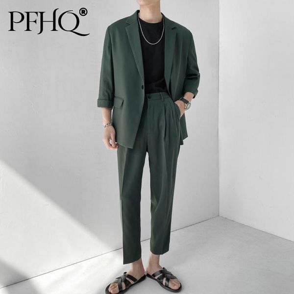 men's suits & blazers pfhq 2021 men's fashion micro-wide tide brand simple light mature loose small suit two-piece summer and autum, White;black
men's suits & blazers pfhq 2021 men's fashion micro-wide tide brand simple light mature loose small suit two-piece summer and autum, White;black