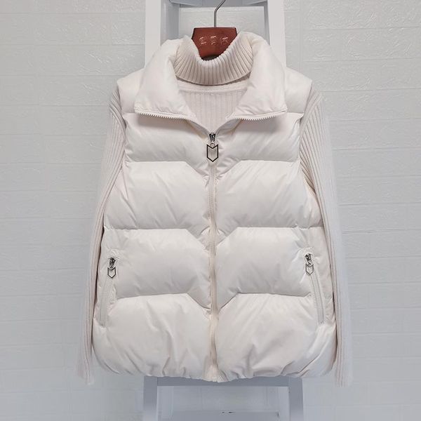 women's vests 2021 autumn winter warm ladies short down vest korean style loose stand-collar female waistcoat solid sleeveless women co, Black;white
women's vests 2021 autumn winter warm ladies short down vest korean style loose stand-collar female waistcoat solid sleeveless women co, Black;white