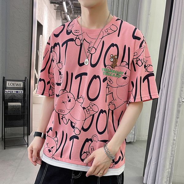 luxury t-shirts men's t-shirt 2022 summer trend casual cartoon printed youth short loose korean half sleeve upper garment clothing t-sh, Black
luxury t-shirts men's t-shirt 2022 summer trend casual cartoon printed youth short loose korean half sleeve upper garment clothing t-sh, Black