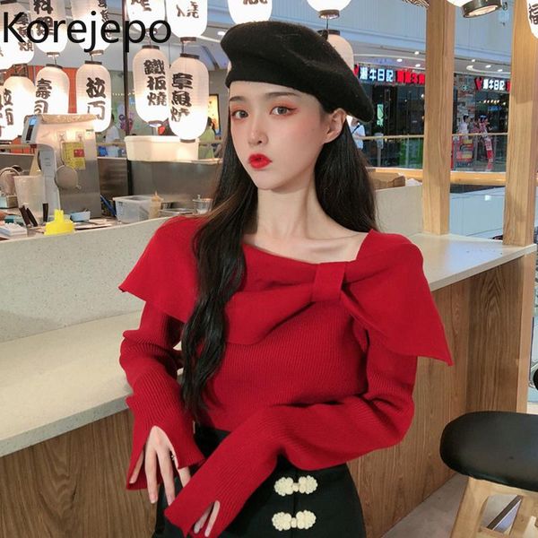 women's sweaters korejepo sweater gentle japanese short 2021 spring and autumn long sleeve red slim temperament top, White;black
women's sweaters korejepo sweater gentle japanese short 2021 spring and autumn long sleeve red slim temperament top, White;black