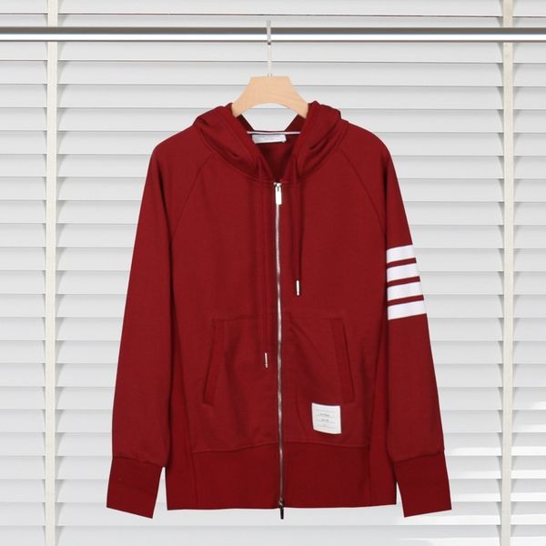 tb classic spring autumn new terry cotton zipper hooded jacket sweater men's women's fashion brand, Black
tb classic spring autumn new terry cotton zipper hooded jacket sweater men's women's fashion brand, Black