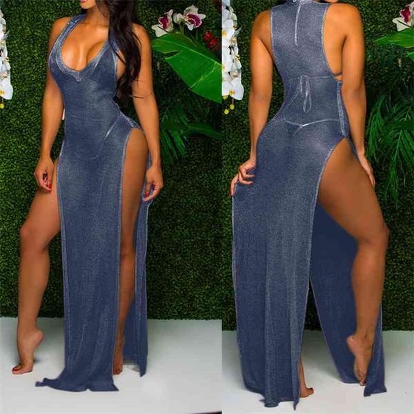 women summer mesh sheer beach maix dress sleeveless v-neck side split lace-up solid splicing bikini cover-ups vestidos 210517, Black;gray
women summer mesh sheer beach maix dress sleeveless v-neck side split lace-up solid splicing bikini cover-ups vestidos 210517, Black;gray