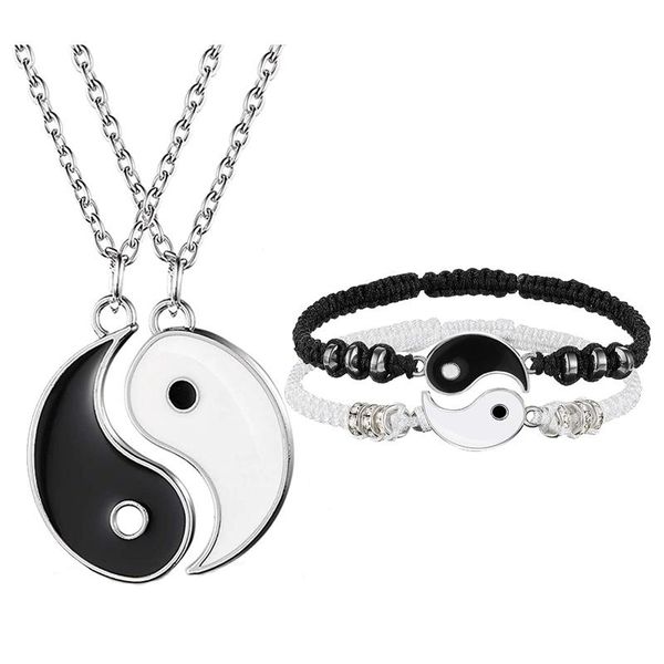 hair clips & barrettes 4pcs/set couple necklaces bracelet yin yang charm pendant necklace jewelry for lovers friends valentine's gift, Golden;silver
hair clips & barrettes 4pcs/set couple necklaces bracelet yin yang charm pendant necklace jewelry for lovers friends valentine's gift, Golden;silver