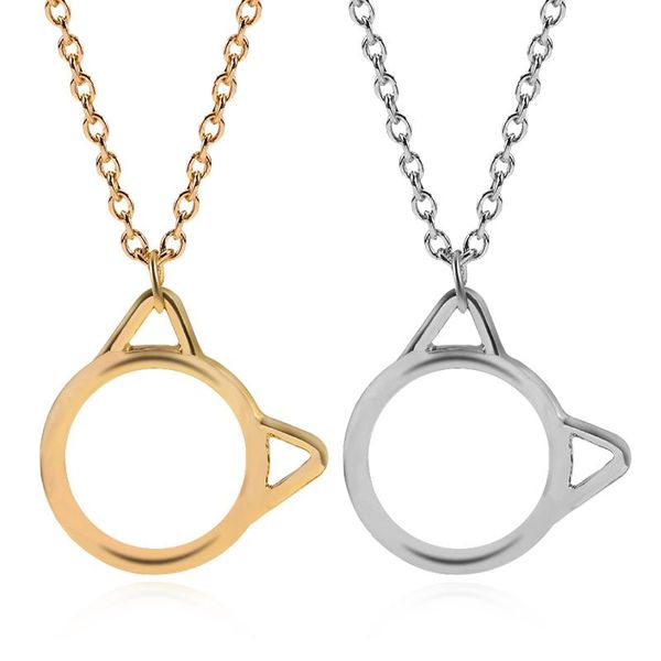 simple cat ear necklace for women gold metal animal pendant fashion men and trend jewelry gift chains, Silver
simple cat ear necklace for women gold metal animal pendant fashion men and trend jewelry gift chains, Silver