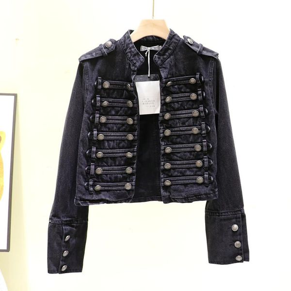 women's jackets vintage stand-up collar double breasted female short slim long-sleeve denim jacket spring light blue women casual jeans, Black;brown
women's jackets vintage stand-up collar double breasted female short slim long-sleeve denim jacket spring light blue women casual jeans, Black;brown
