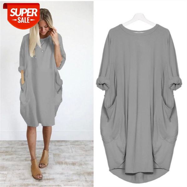 autumn womens dresses pocket loose dress ladies crew neck casual long girl female fashion big vestido #ye1q, White;black
autumn womens dresses pocket loose dress ladies crew neck casual long girl female fashion big vestido #ye1q, White;black