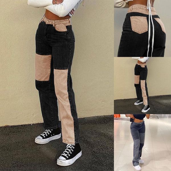 women jeans fashion casual warm elastic waist matching color block straight-leg slim pants for plus size women's, Blue
women jeans fashion casual warm elastic waist matching color block straight-leg slim pants for plus size women's, Blue