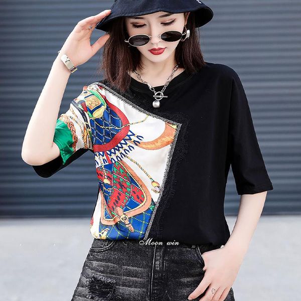 oversized t-shirt cotton blouse european fashion women's 2021 summer loose high end short sleeve, White
oversized t-shirt cotton blouse european fashion women's 2021 summer loose high end short sleeve, White
