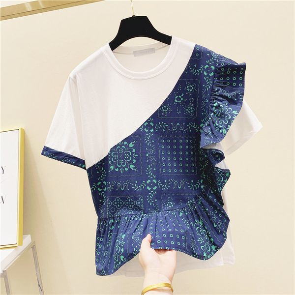 retro style women's o neck short sleeves ruffles patchwork t-shirt tee summer female pullover casual tees a2738 210428, White
retro style women's o neck short sleeves ruffles patchwork t-shirt tee summer female pullover casual tees a2738 210428, White