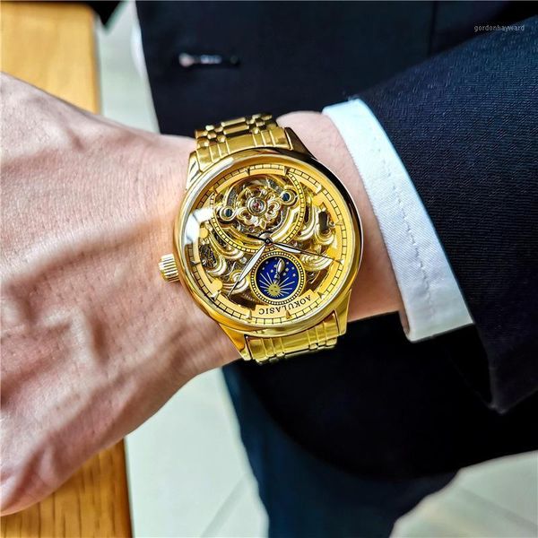wristwatches aokulasic luxury mechanical automatic watch hollow high-end brand waterproof men watches orologio automatico uomo, Slivery;brown
wristwatches aokulasic luxury mechanical automatic watch hollow high-end brand waterproof men watches orologio automatico uomo, Slivery;brown