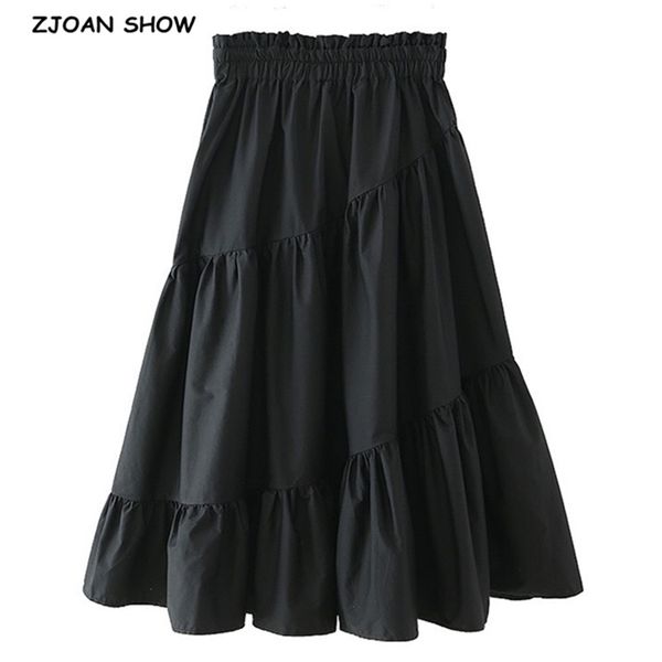 bohemian solid black long swing skirt boho holiday women elastic high waist stitching pleated skirts beach 210429
bohemian solid black long swing skirt boho holiday women elastic high waist stitching pleated skirts beach 210429