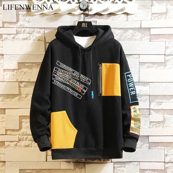 lifenwenna autumn large size patchwork hoodie men color block sweatshirt brand trend contrast color stitching long sleeve men 210528, Black
lifenwenna autumn large size patchwork hoodie men color block sweatshirt brand trend contrast color stitching long sleeve men 210528, Black