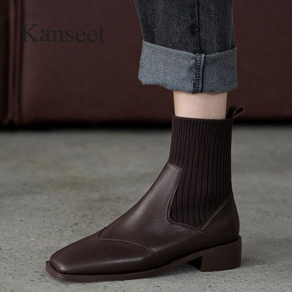 boots kanseet est women's ankle 2021 autumn winter square toe patchwork genuine leather mid heels elastic short brown, Black
boots kanseet est women's ankle 2021 autumn winter square toe patchwork genuine leather mid heels elastic short brown, Black