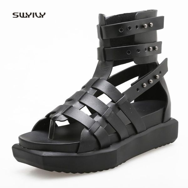 womens sandals rome shoes summer 2021 high casual platform genuine leather woman filp flops rivet, Black
womens sandals rome shoes summer 2021 high casual platform genuine leather woman filp flops rivet, Black