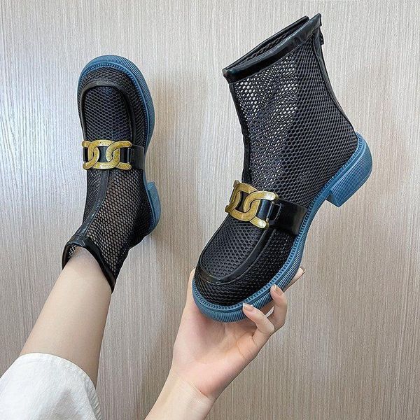 boots 2021 spring and summer thick bottom net hollow metal chain back zipper temperament niche, Black
boots 2021 spring and summer thick bottom net hollow metal chain back zipper temperament niche, Black