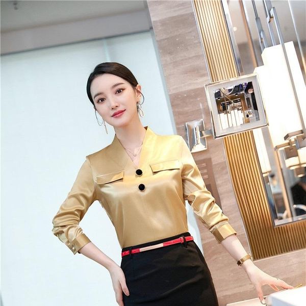 women's blouses & shirts styles 2021 summer elegant yellow long sleeve for women business work wear blouse female clothes, White
women's blouses & shirts styles 2021 summer elegant yellow long sleeve for women business work wear blouse female clothes, White
