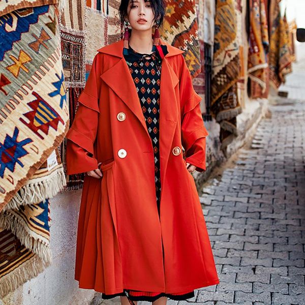 women's trench coats nanastyle 2021 fashion spring autumn long sleeve ruflle patchwork pleated a line vintage coat windbreaker for wome, Tan;black
women's trench coats nanastyle 2021 fashion spring autumn long sleeve ruflle patchwork pleated a line vintage coat windbreaker for wome, Tan;black