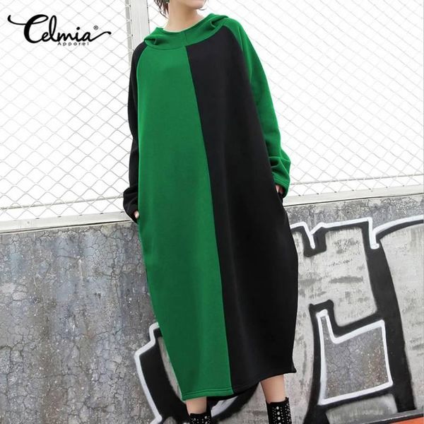 casual dresses celmia plus size winter hoodies dress women's autumn long sleeve pockets kaftan colot patchwork midi sweatshirt, Black;gray
casual dresses celmia plus size winter hoodies dress women's autumn long sleeve pockets kaftan colot patchwork midi sweatshirt, Black;gray