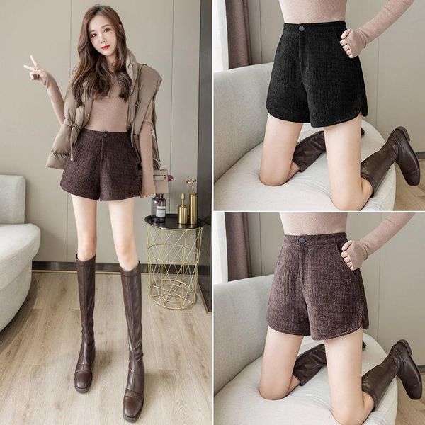 women's shorts 2021 fashion corduroy autumn winter casual thick warm female high waist loose wide-leg g125, White;black
women's shorts 2021 fashion corduroy autumn winter casual thick warm female high waist loose wide-leg g125, White;black