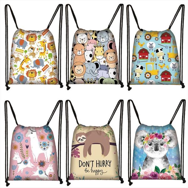 cute animal koala giraffe llama sloth backpack women shoulder bag for travel girls party storage bags kid bookbag shoes
