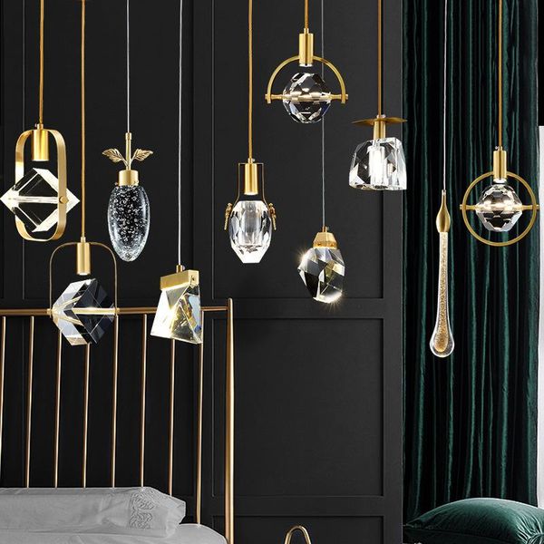 pendant lamps postmodern nordic copper crystal small chandelier bedroom bedside lamp corridor dining bar decor
pendant lamps postmodern nordic copper crystal small chandelier bedroom bedside lamp corridor dining bar decor