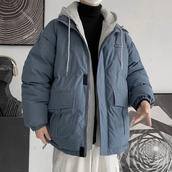 men's down & parkas pr loose korean bread clothes thickened 2021 winter harajuku male streetwear hip hop style jackets, Black
men's down & parkas pr loose korean bread clothes thickened 2021 winter harajuku male streetwear hip hop style jackets, Black