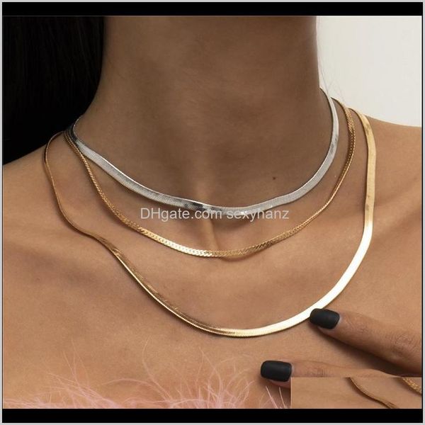 necklaces & pendants drop delivery 2021 european multi layer flat snake chains simple tassel gold sier mix necklace women punk geometric bra, Silver
necklaces & pendants drop delivery 2021 european multi layer flat snake chains simple tassel gold sier mix necklace women punk geometric bra, Silver
