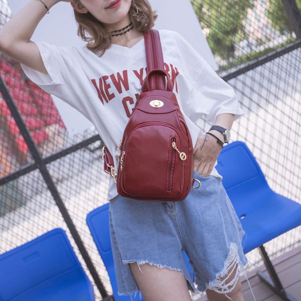 bags wallet backpack dual purpose double shoulder back women's chest bag korean leisure single messenger middle aged, Black;red
bags wallet backpack dual purpose double shoulder back women's chest bag korean leisure single messenger middle aged, Black;red