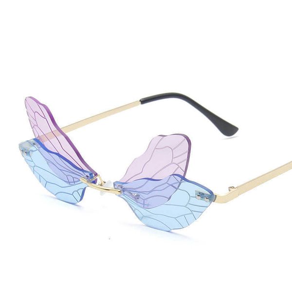 sun glasses 2021 luxury fashion dragonfly glasses women rimless wave metal shades for vintage mirror eyewear uv400, White;black
sun glasses 2021 luxury fashion dragonfly glasses women rimless wave metal shades for vintage mirror eyewear uv400, White;black