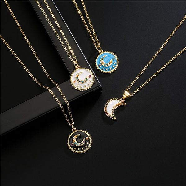 pendant necklaces wish card 1 pcs enamel copper coin necklace star moon charm fashion party jewelry gift golden chain neck women's chok, Silver
pendant necklaces wish card 1 pcs enamel copper coin necklace star moon charm fashion party jewelry gift golden chain neck women's chok, Silver