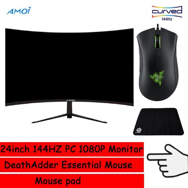 amoi 24 inch 144hz pc 1080p monitor led gaming gamer computer screen curved,mouse pad,deathadder essential wired mouse monitors
amoi 24 inch 144hz pc 1080p monitor led gaming gamer computer screen curved,mouse pad,deathadder essential wired mouse monitors
