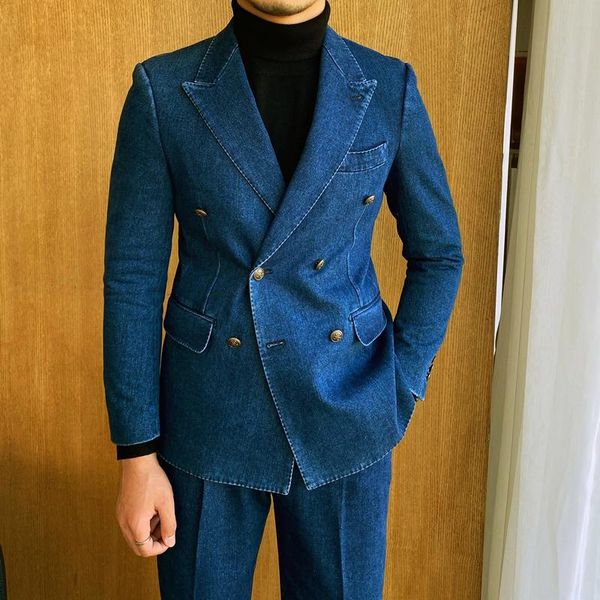 men's suits & blazers fashion handsome blue oxford denim 2 piece mens for wedding tuxedos formal groomsman blazer+pants customized clot, White;black
men's suits & blazers fashion handsome blue oxford denim 2 piece mens for wedding tuxedos formal groomsman blazer+pants customized clot, White;black