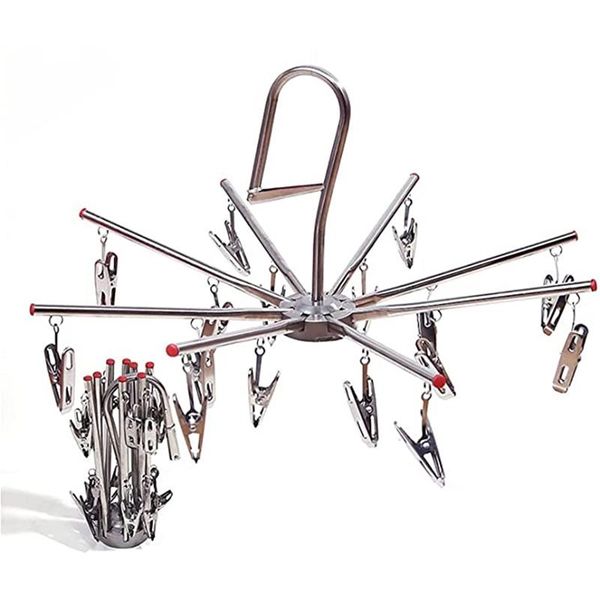 hangers & racks stainless steel 16 clips windproof multifunctional folding clothes and socks rack
hangers & racks stainless steel 16 clips windproof multifunctional folding clothes and socks rack