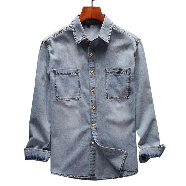 men's jackets denim men flow round hem shirt brand spring autumn coats daily casual soft three-dimensional patch pocket loose, Black;brown
men's jackets denim men flow round hem shirt brand spring autumn coats daily casual soft three-dimensional patch pocket loose, Black;brown
