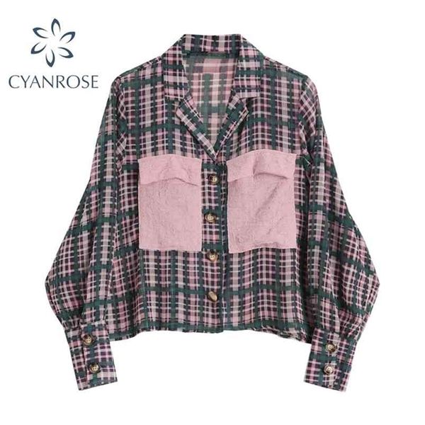 fashion ladies long sleeve loose plaid shirts autumn patchwork pockets casual streetwear turn-down collar blouses 210515, White
fashion ladies long sleeve loose plaid shirts autumn patchwork pockets casual streetwear turn-down collar blouses 210515, White