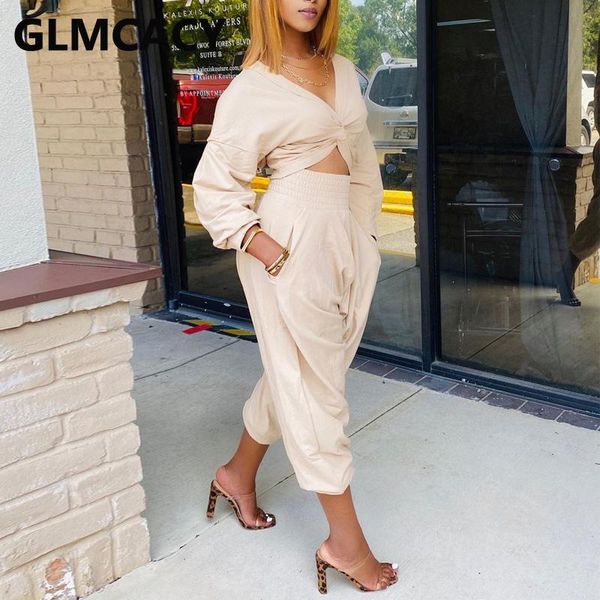 women's tracksuits women two piece chic suits long sleeve twist v neck & loose pants set, Gray
women's tracksuits women two piece chic suits long sleeve twist v neck & loose pants set, Gray