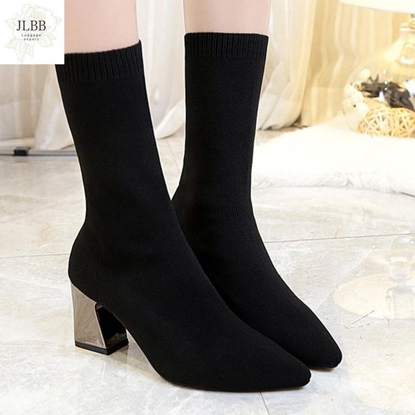 women black boots elegant pointed toe 2021 fashion spring autumn comfortable stretch chunky high heels shoes
women black boots elegant pointed toe 2021 fashion spring autumn comfortable stretch chunky high heels shoes