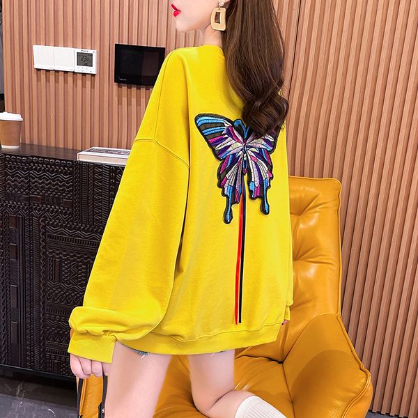 thin sweater 2021 autumn korean version embroidery loose large women's long sleeved et female student, Black
thin sweater 2021 autumn korean version embroidery loose large women's long sleeved et female student, Black