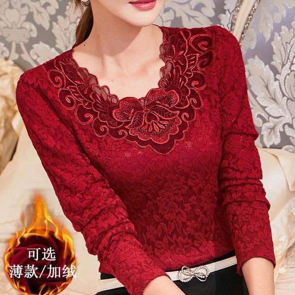 women's blouses & shirts women blouse lace long sleeve autumn winter large size low collar ropa de mujer, White
women's blouses & shirts women blouse lace long sleeve autumn winter large size low collar ropa de mujer, White